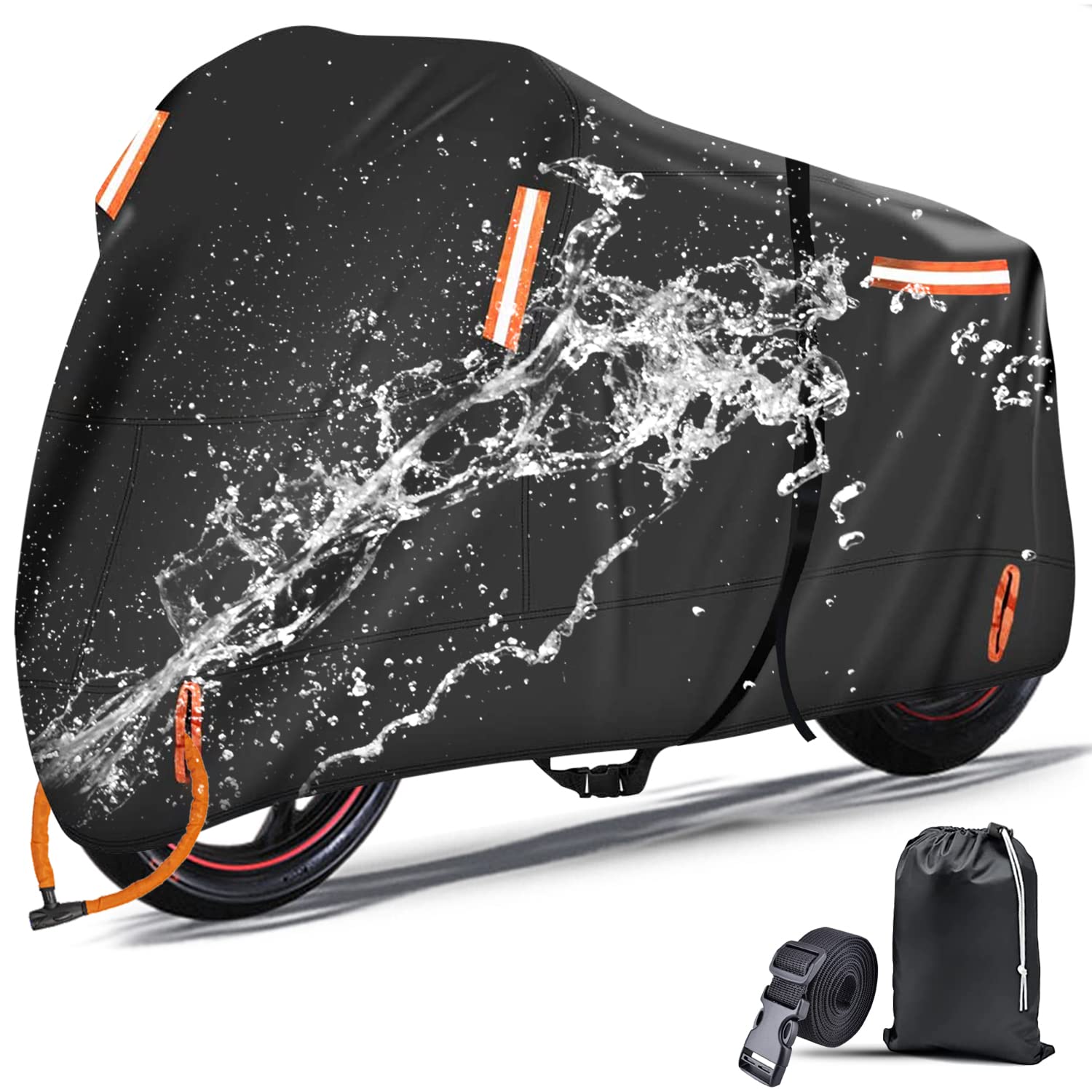 

Чехол для мотоцикла, Большой, Термостойкий, Водонепроницаемый, Толстый, Материал Оксфорд 420D, Прочный, Защита от УФ-лучей, Не плавится, [XXL] Length 265cm x чёрный