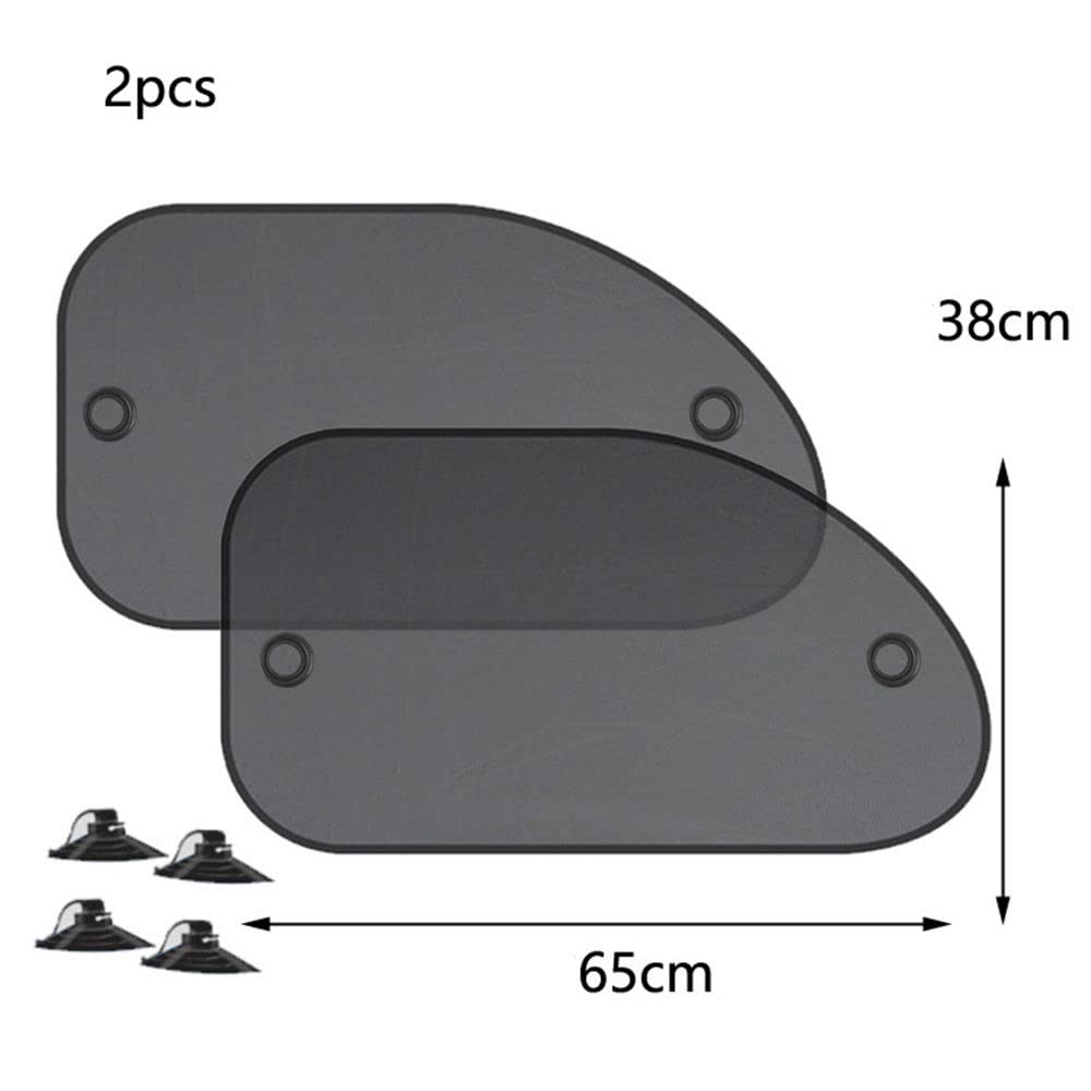 Qicarkey Side and Rear Window Auto Window Visor with Suction Cup Cling Mesh Car Sun Shade