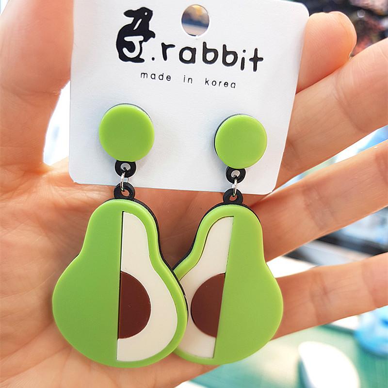 Trendy Funny Fruit Vegetables Acrylic Women's Drop Earrings Cute Strawberry Watermelon Lemon Cherry Dangle Earring Party Jewelry
