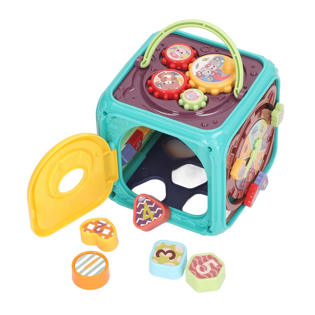 Kid Drum Set Music Light Smart House Function Safe Early Learning Six Sided Drum Toys for Boys