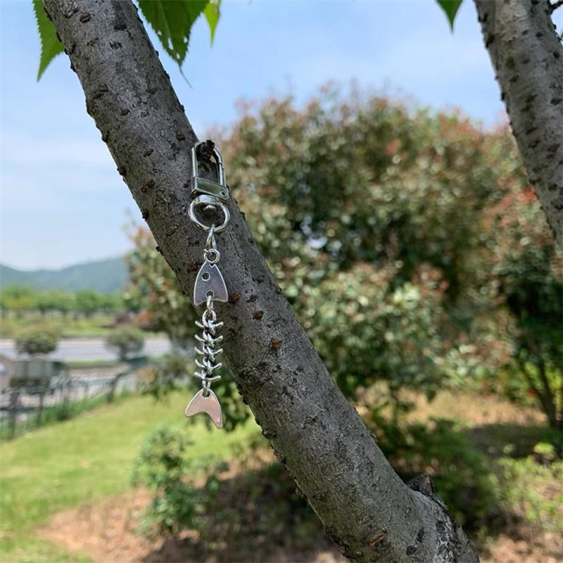 Fischgräten Schlüsselanhänger Lustiger Angel Schlüsselanhänger Rucksack Auto Schlüsselring Hängender Schmuck Dekoration Fischer Geschenk