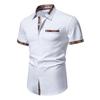 Men's Casual Short-sleeved Dress Shirt Plaid Collar Button-down Shirt