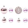 Christmas Ornament Set with 300 LEDs 120 Pcs Pink Plastic