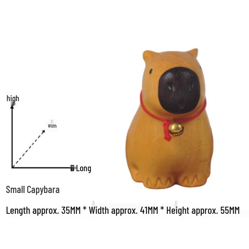 Golden Sandalwood Capybara Wood Craft - Cute Desk Ornament