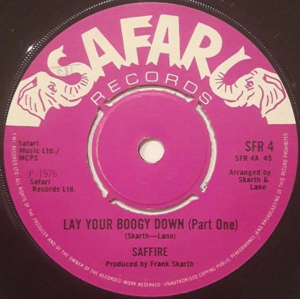 

7-дюймовая пластинка SAFFIRE Lay Your Boogy Down Part One SFR4 Safari Records 1976 UK SoulFunk Б/у