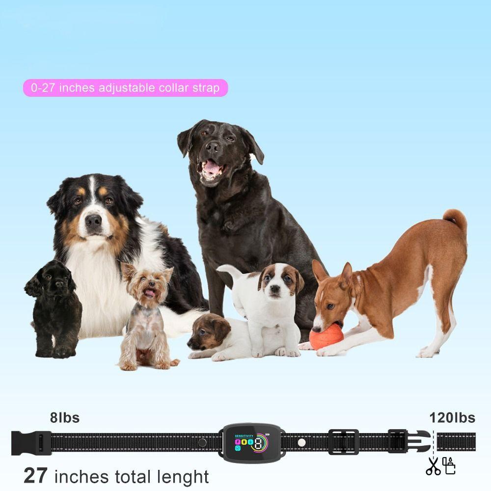 Type-C Rechargeable Dog Barking Collar Color Screen Vibration Stop Bark Collar  Bark Control