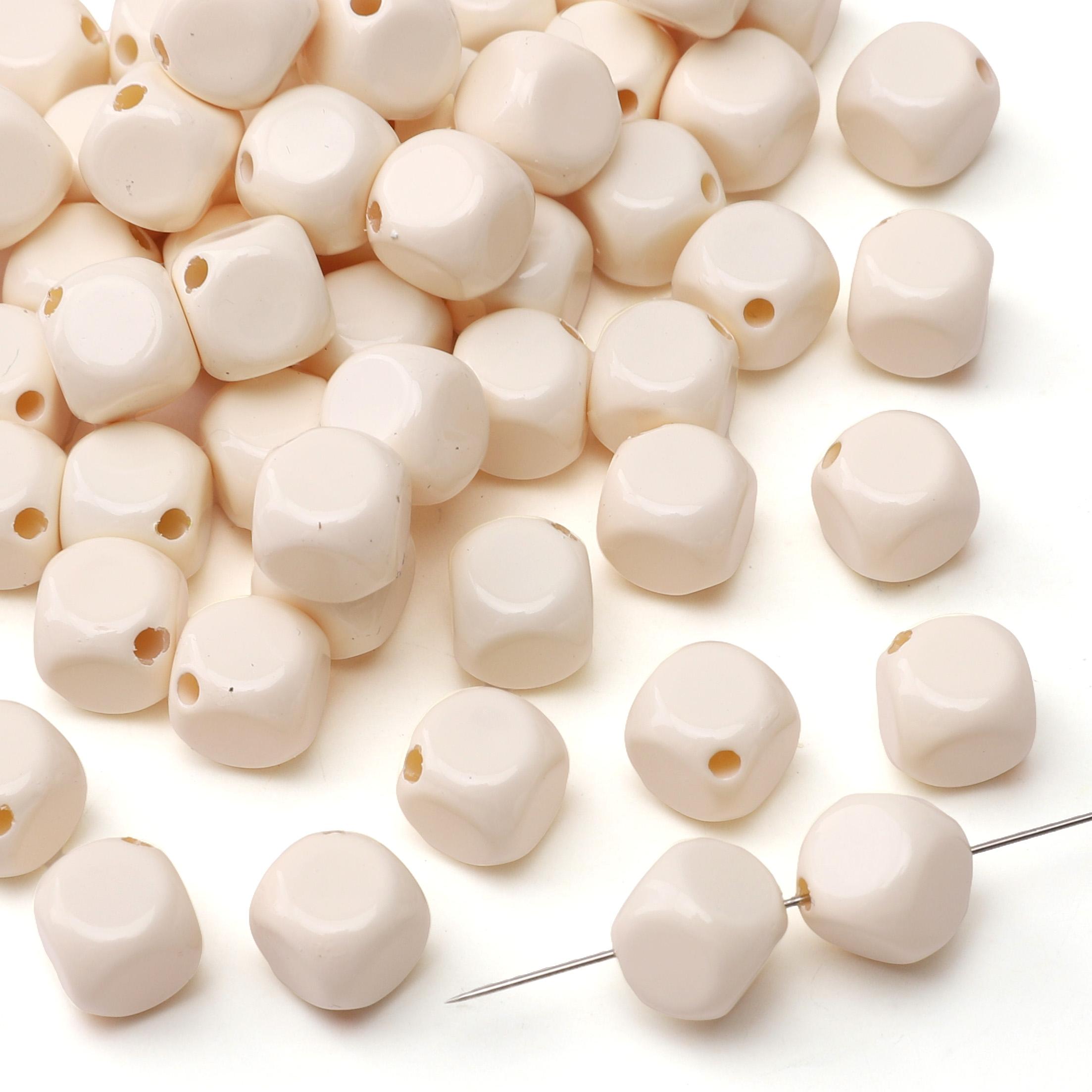 

5Pcs Acrylic Spray Painted Square Shaped Beads Oblique Cut Surface Beads For DIY Necklace Bracelet Earrings Jewelry Making Craft Accessories слоновая кость