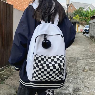Unisex Vodotěsný Kostkovaný Batoh Volnočasová Taška přes Rameno Batoh na Notebook Knihy Cestovní Batoh Módní