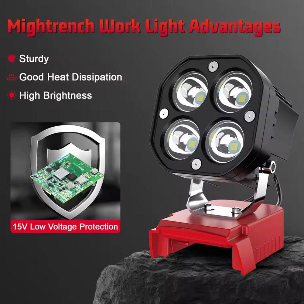 40W Portable Outdoor LED Work Light Compatible With DCB Series 18V/20V Battery Portable Work Light
