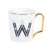 1 Stück Europäische Goldbuchstaben Keramiktasse Liebhaber Frühstück Kaffeetasse Milchtee A-Z Buchstabe Männer Frauen Kreativer Becher