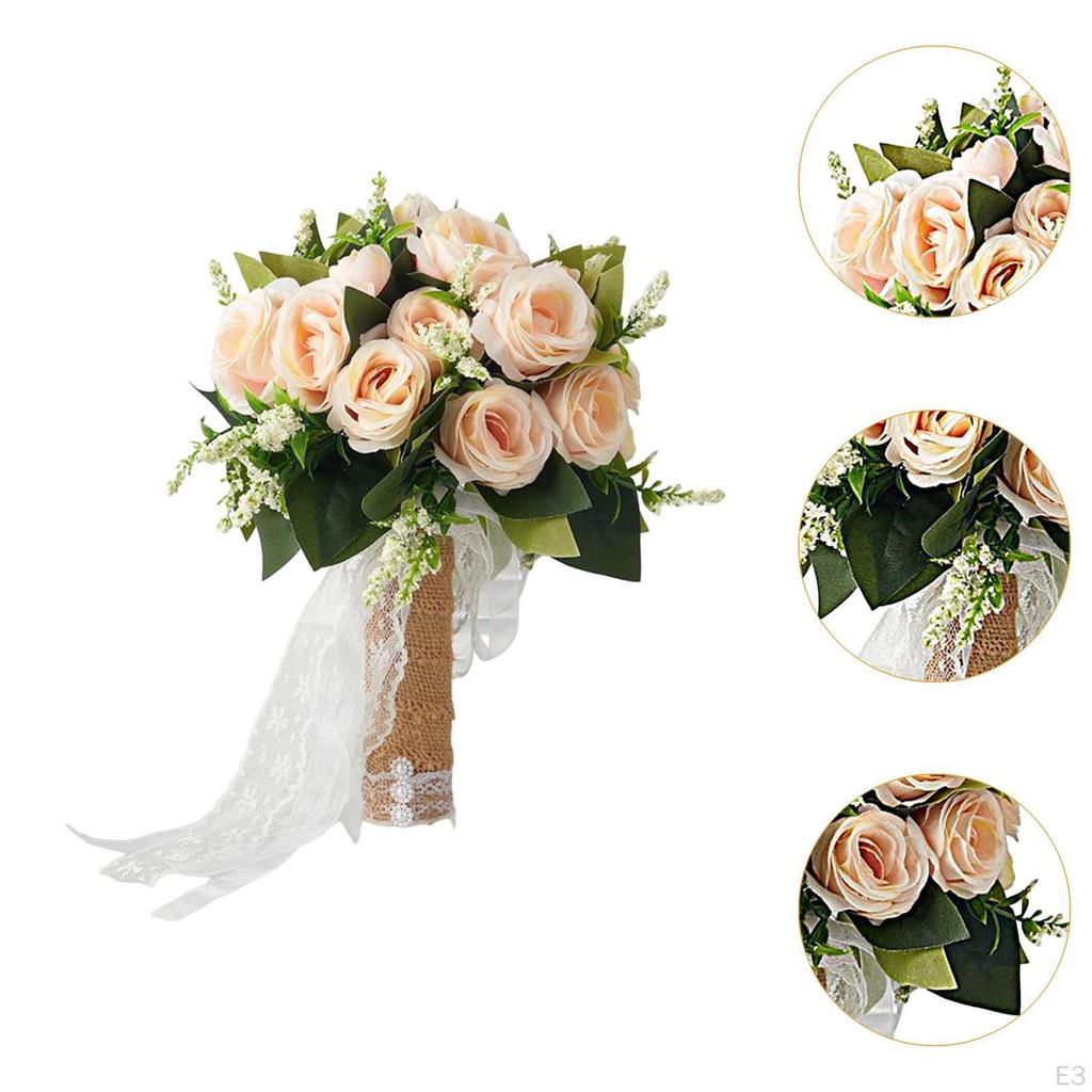 Wedding Bouquet for Bride Artificial Rose Flowers Centerpiece Romantic Ceremony Flower Arrangement