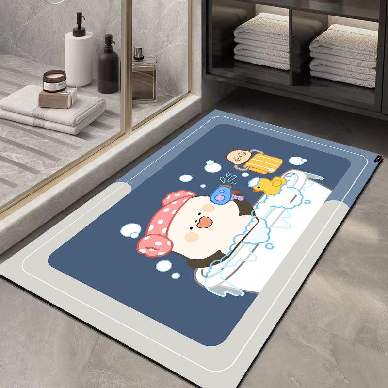 Diatomaceous Mud Mat Resistant To Dirty Toilet Door Simple Air Moisture-wicking Mat Home Toilet Quick Drying Easy To Take Care of Non-slip Mat