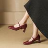 Scarpe Mary Jane Donna con Tacco Spesso Stile Streetwear Scarpe da Lavoro Basse Essenziali Scarpe con Tacco Quadrato Eleganti da Donna per Feste