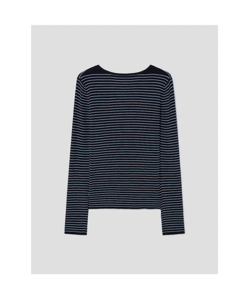 8SECONDS St Rib Square Neck Pullover Navy