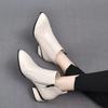 New Women'S Pointed Toe Low Heel Ankle Boots - Side Zip Soft Leather Fashion Booties Autumn Winter Comfortable Short Boots