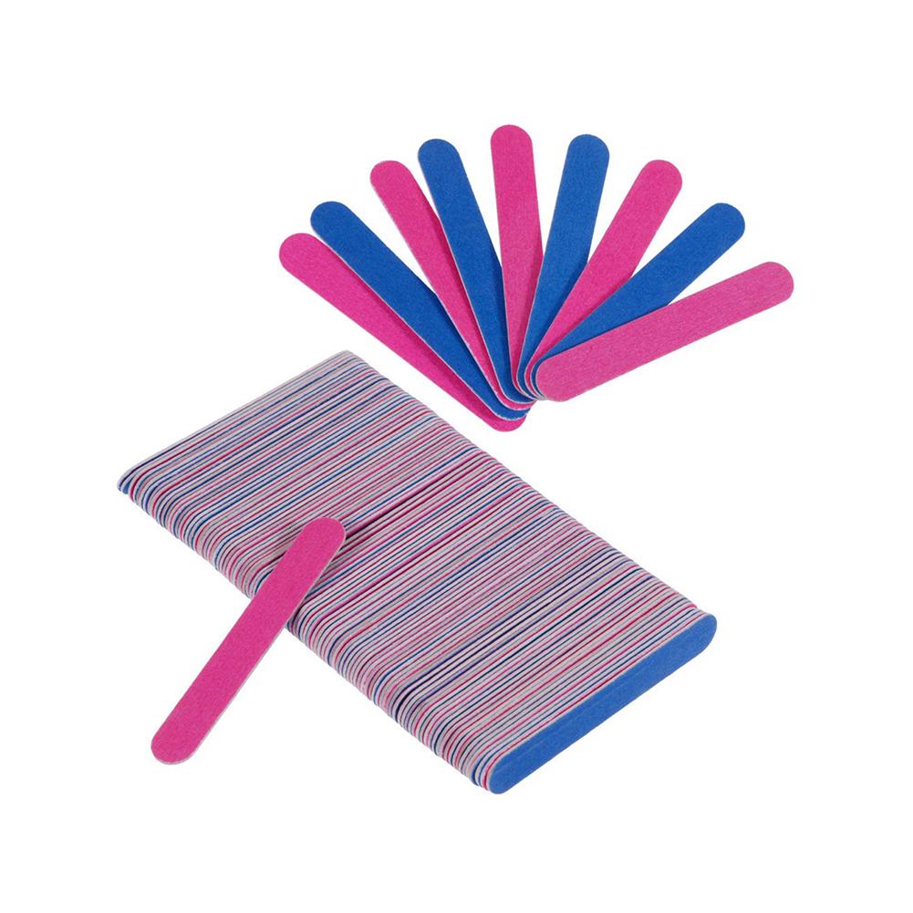 CR Store 100Pcs Double-Sided Disposable Nail Home Beauty Salon File Emery Shaping