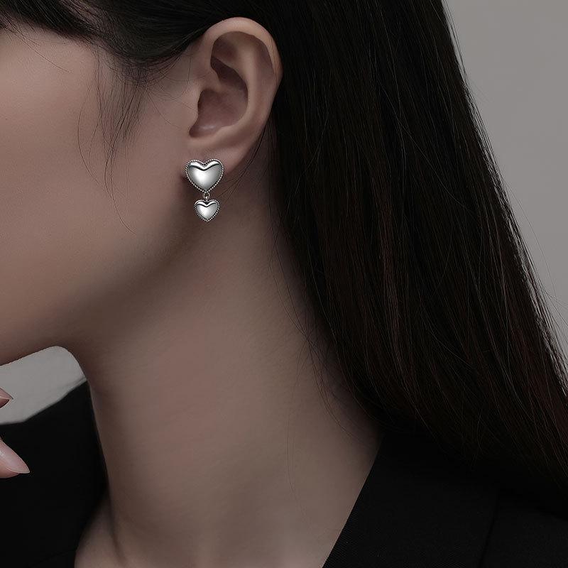 Love Stud Earrings Female Punk Retro Trend Light Luxury Niche Ins Style Design Ear Hanging