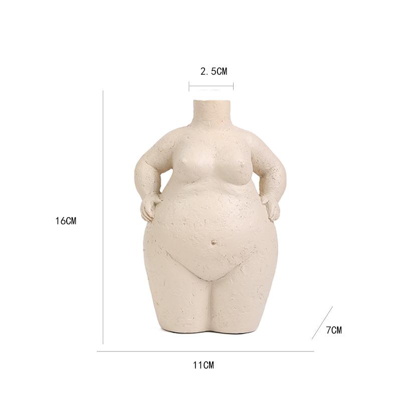 Creative Female Body Ceramic Vase Abstract Art Figure Sculpture Ornament Art Irregular Girl Ceramic Flower Vase Home Decoration