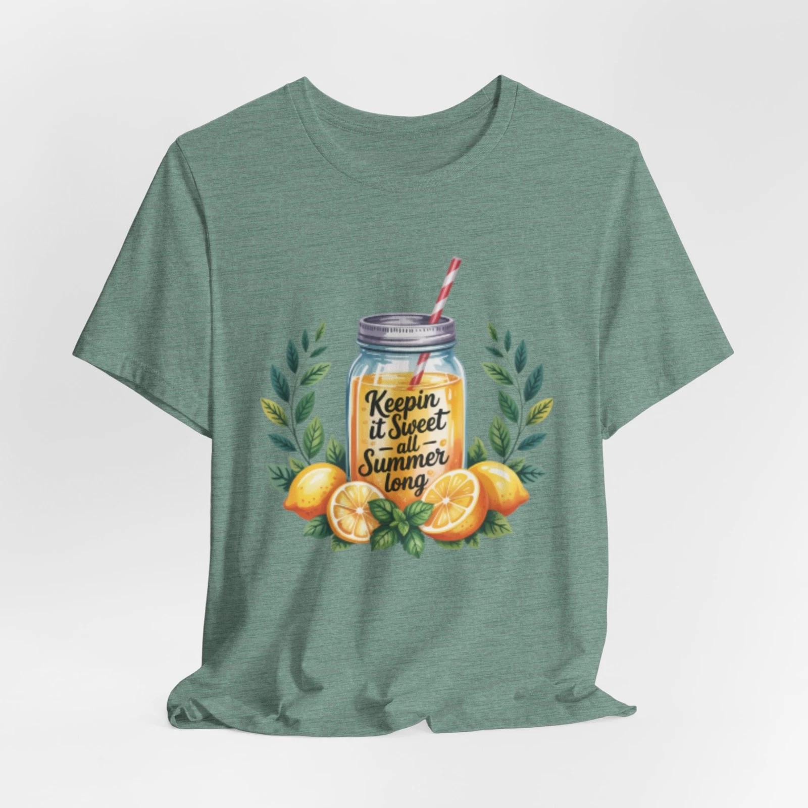 -Keepin It Sweet All Summer Long Tee | Lemon Mason Jar Design L