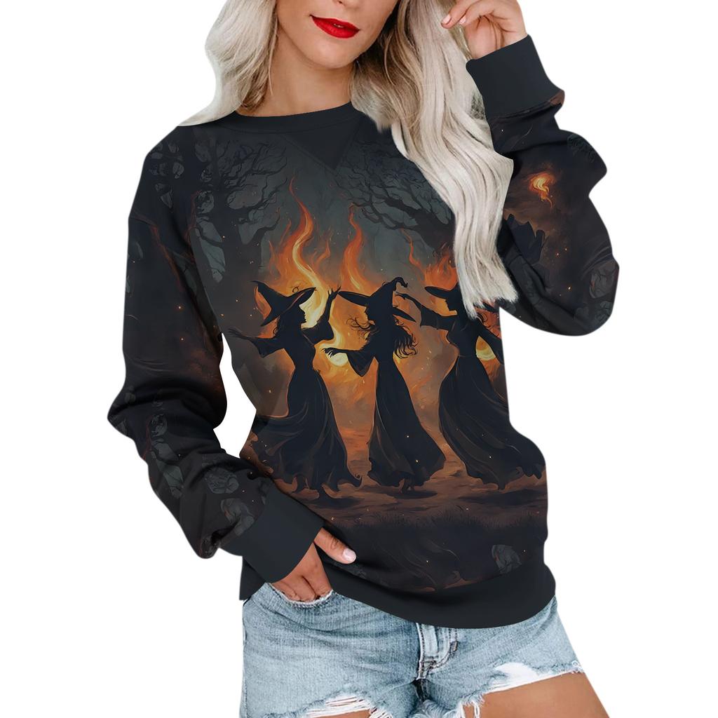 Lässiger, bedruckter Pullover für Damen, Langarmshirt, übergroßes Sweatshirt