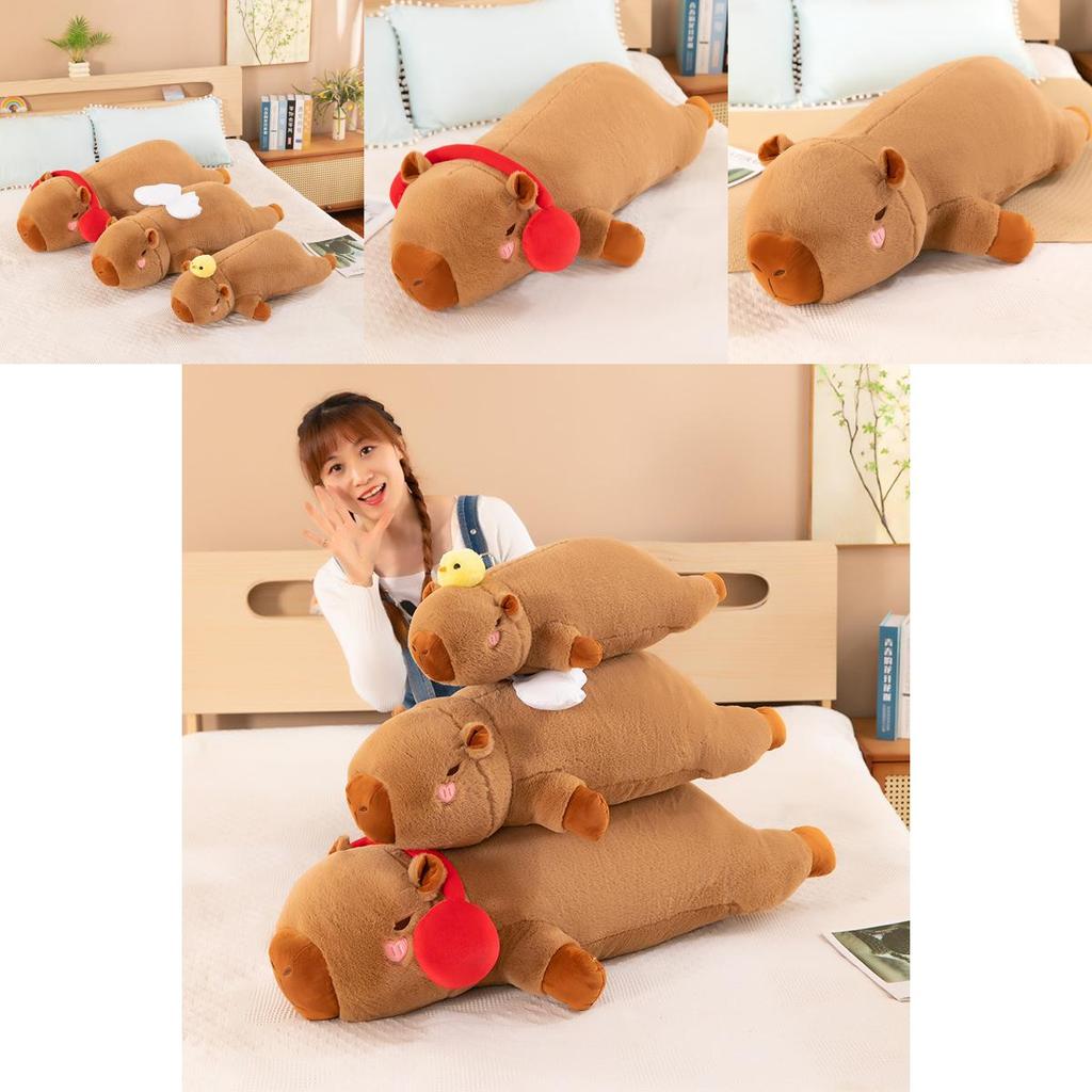 Water Capybara Plush Animal Pillow With Soft Pp Cotton Filling For Kids Room Decor