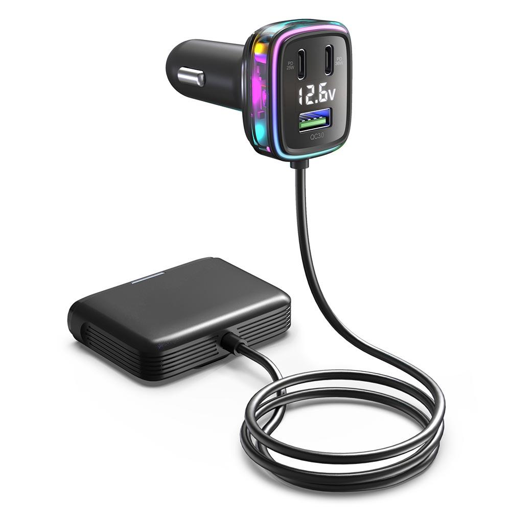 

Кабель GC05 Розгалужувач прикурювача Адаптер автомобільного зарядного пристрою з кількома виходами Type-C USB