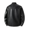 Mens Faux Leather Biker Jacket Stand Collar Casual Outerwear Lightweight Workwear Style