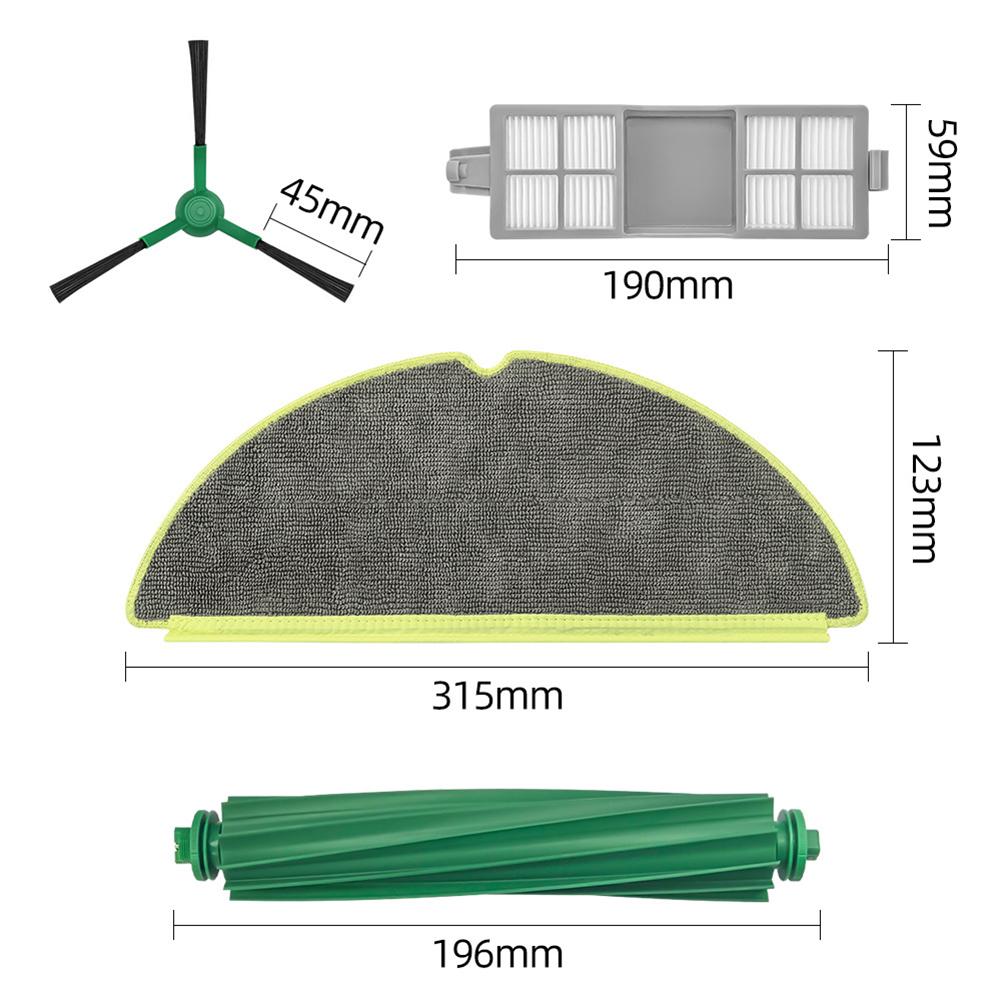 1 Set For Roomba 205 For DustCompactor For Combo Main Side Brush Filter Mop Cloth Vacuum Cleaner Accessories Spare To Replace