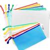 A4 Transparent Waterproof Mesh Zipper Document Bag - Office & Student Use