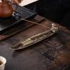 Incenses Stick Holder with Fishing Design Antique Alloy Incenses Burners Censers For Meditations And Home Decorative Use