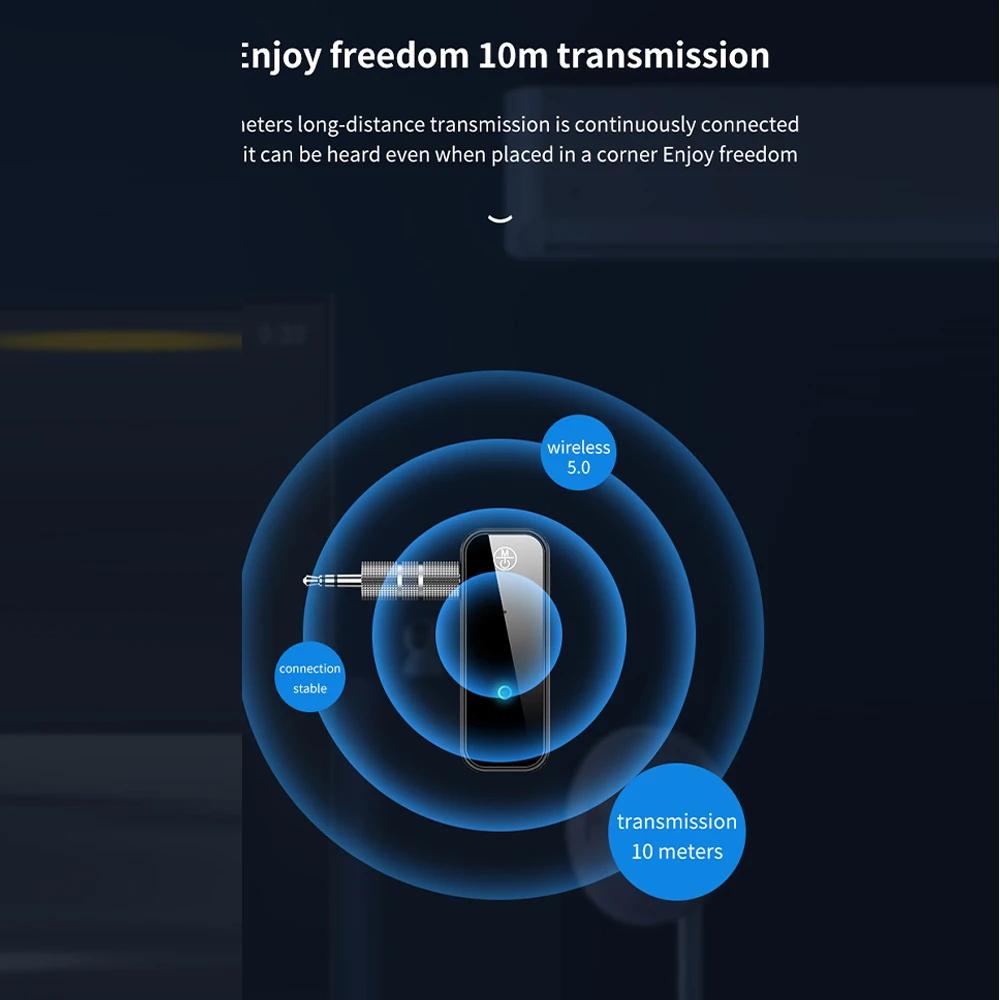 Bluetooth 5.0 Sender Empfänger 2 in 1 Drahtloser Adapter 3,5mm Audio AUX Adapter Für Auto Audio Musik Aux Freisprech Headset
