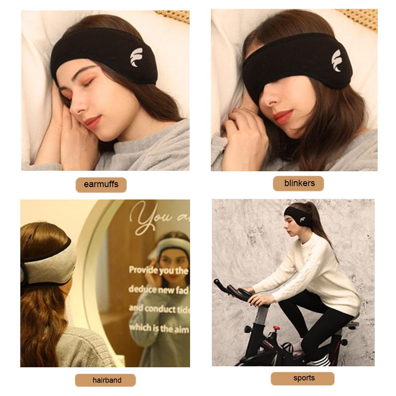 Sleep Mask Blackout For Relaxing Plush Blindfold Cotton Sleeping Blindfold For Men Women Anti-noise Earmuff