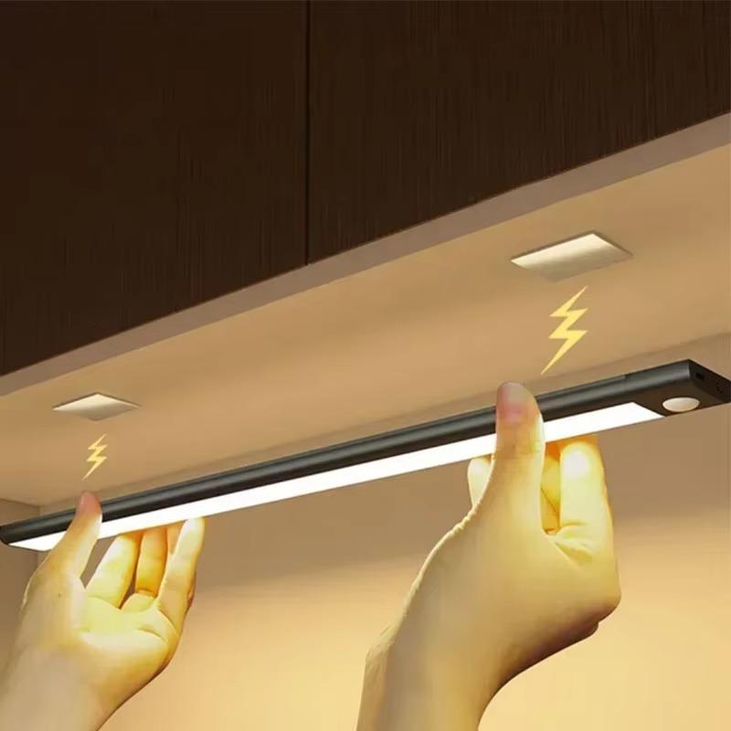 20/40cm Motion Sensor Under Cabinet Lights Wireless LED Night Light USB Rechargeable Ultra Thin Indoor Closet Kitchen Lighting
