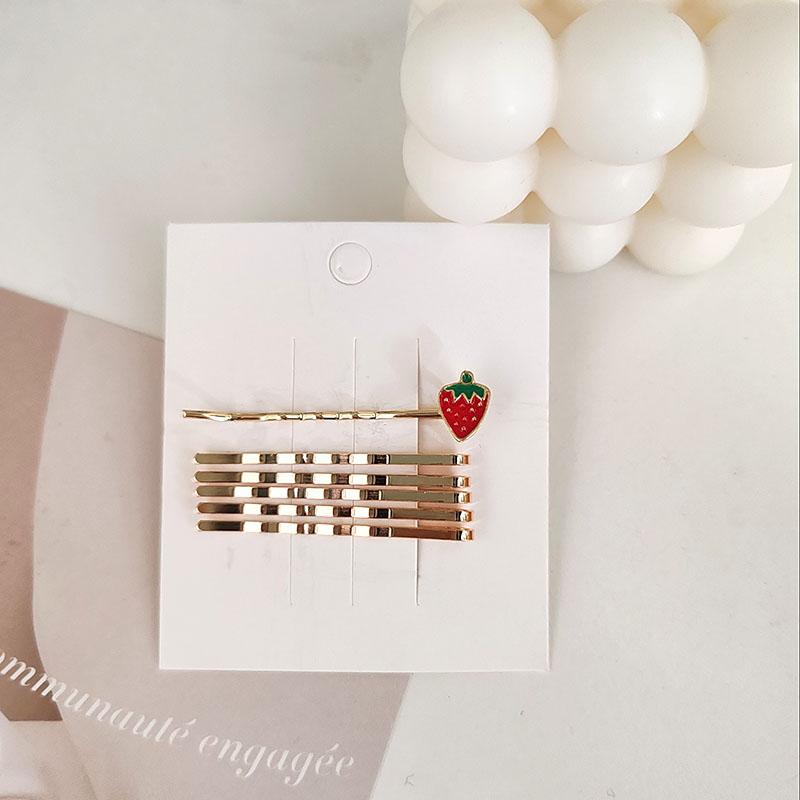 6 szt. Urocze spinki do włosów ze stopu w kształcie owoców wiśni i truskawek, klipsy boczne, wsuwki dla dziewczynek, kobiet, dziecka, akcesoria do włosów na imprezę, opaska