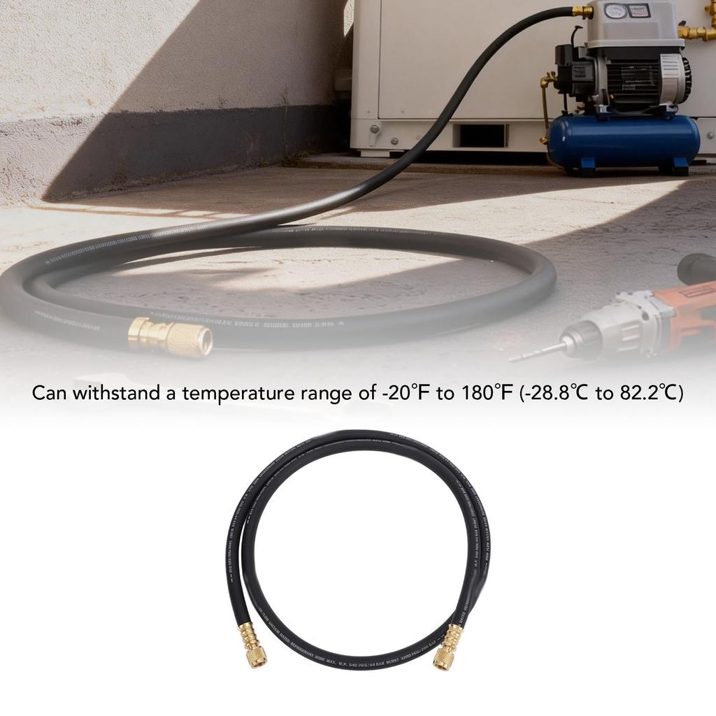 Tubo Sottovuoto per HVAC Lunghezza 6 piedi Raccordo 3/8"x3/8" Pressione di Lavoro 640PSI Pressione di Rottura 3200PSI Tubo di Carica Refrigerante