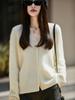 Korean-Style Elegant Wool Knit V-Neck Cardigan for Women - 2025 Fashion Collection