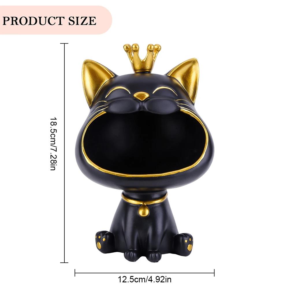 Geometric Shape Figurine Resin Statue Entrance Key Holder Cat Bear Tray Candy Lipstick Jewelry Sundries Storage Home Decoration