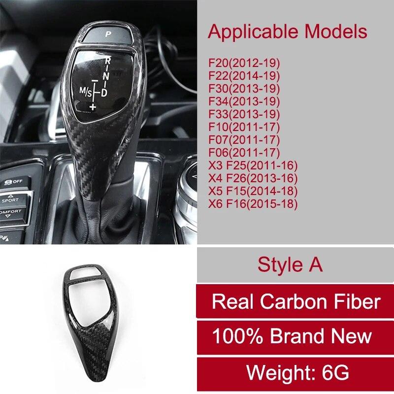 Carbon Fiber Car Gear Shift Handle Cover Stickers Accessories For BMW F30 F10 F20 G30 X5 E70 X6 E71 X3 F25 X4 F26 F34 F07 F06