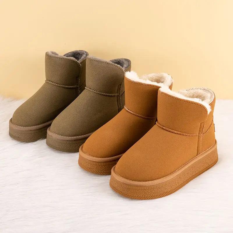 Woman Shoes Padded Snow Boots for Women Elegant With Medium Heels Plus Warm Winter Waterproof Non Slip Comfortable 2024 Novelty