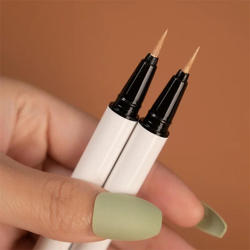 Perlmuttfarbener Weißer Flüssiger Eyeliner Stift Wasserdicht Nicht verschmierender Augen-Liner Lidschatten Stift Schnelltrocknend Langanhaltender Glänzender Lying Silkworm Stift