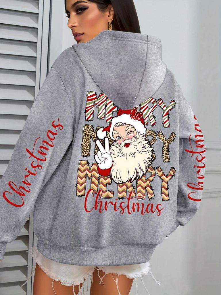 Women's Hip Hop Streetwear Santa Claus Hoodie – Autumn Style