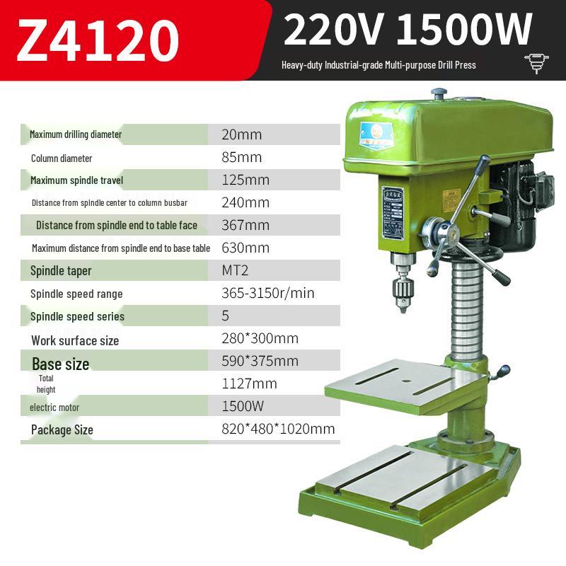 Industrial Grade 220V Variable Speed Multifunctional Drill Press - Benchtop Drilling, Tapping, and Milling Machine for Household Use