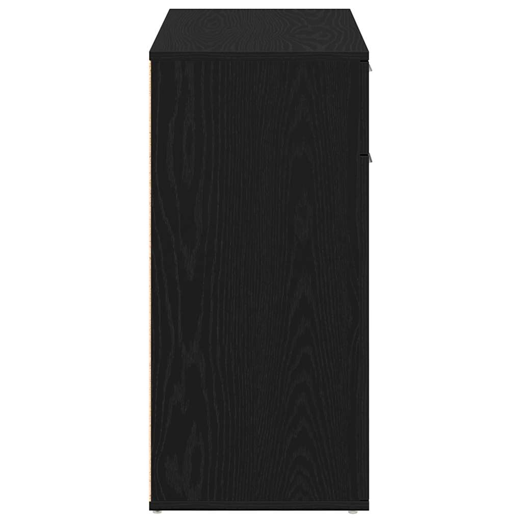 Sideboard in Black Oak Look 80 x 36 x 75 cm Engineered Wood
