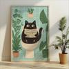 Wash Your Paws Black Cat Canvas Print Bathroom Cat You Pooping Wall Art Poster for Modern Living Room Toilet Kitchen Home Decor