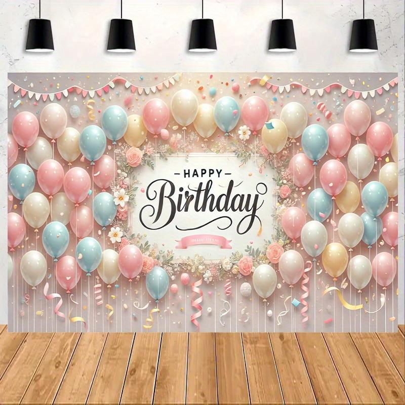Soft-colored Balloon Birthday Banner - Photography Background Cloth Suitable for Party Decoration and Taking Photos No powerZ