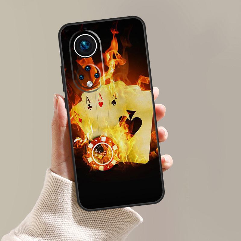 Spades Poker Play Cards Ace Case For Honor Magic 8 6 5 7 Pro X9d X9c X9b X9a X8c X8b Win RT 50 70 90 200 400 Lite Cover