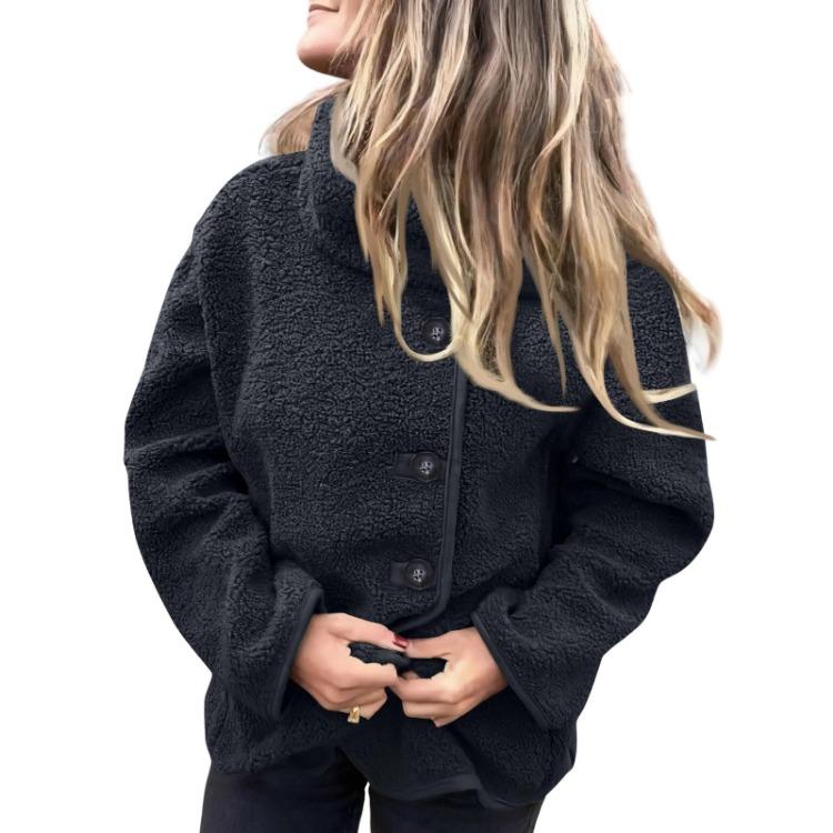 Long Sleeve Casual Lapel Jacket Coat for Women Single Breasted