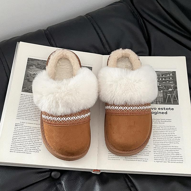 Fashion versatile casual warm cotton slippers 2025 autumn and winter new women's style comfortable versatile slippers