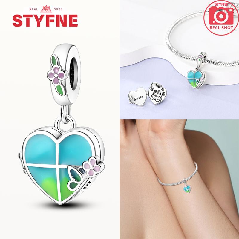 New 925 Silver Sparkling Magic Cube Love Charm Red Heart Beads DIY for Women Bracelet Fine Jewelry Gift Accessories