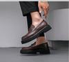 Men's Plus Size Slip-On Leather Loafers with Thick Soles - Fashionable Platform Design